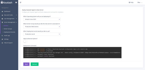 Easily deploy the Keystash Linux agent